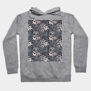 William Morris Tulip and Willow Pattern Mid Blue Hoodie